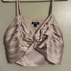 Express Women's Cream Draped Crop Top